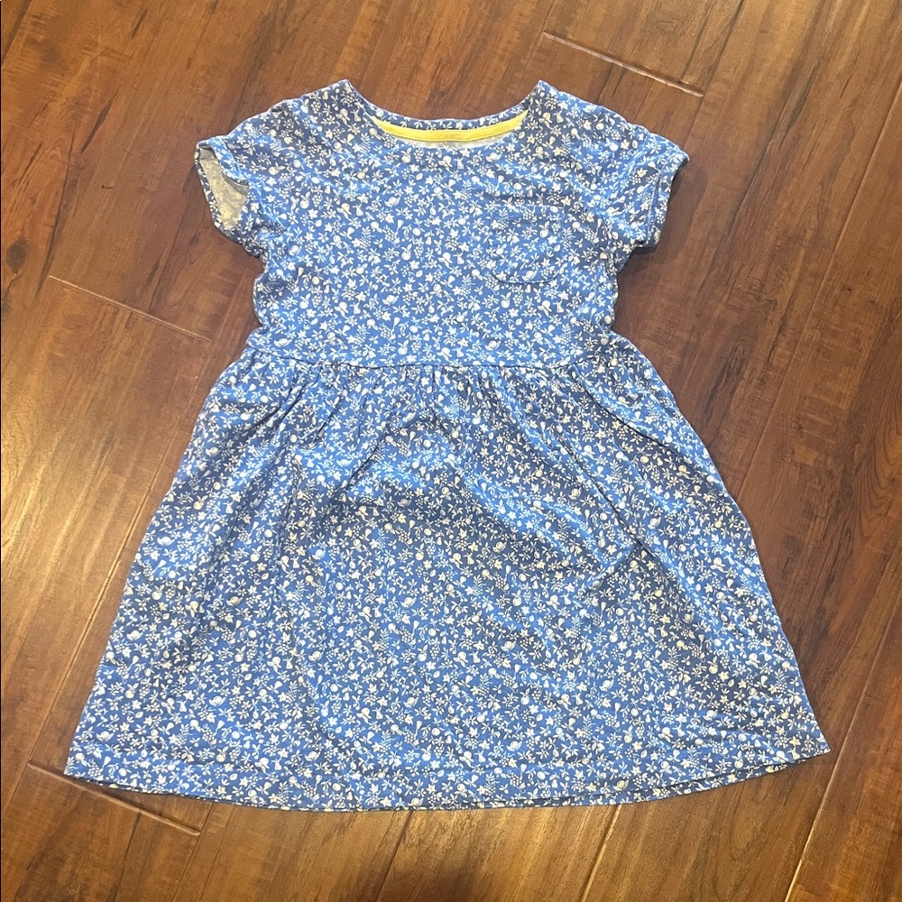 Mini Boden Blue and White Floral Dress